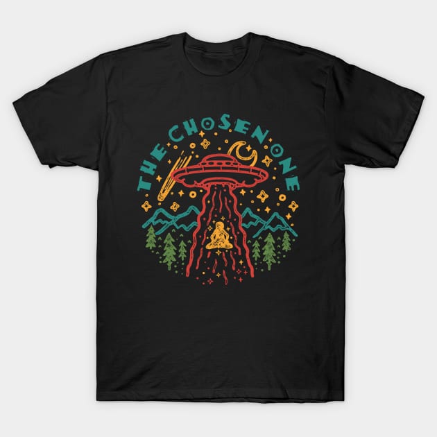 The Chosen One Vintage Alien Abduction T-Shirt by Teequeque